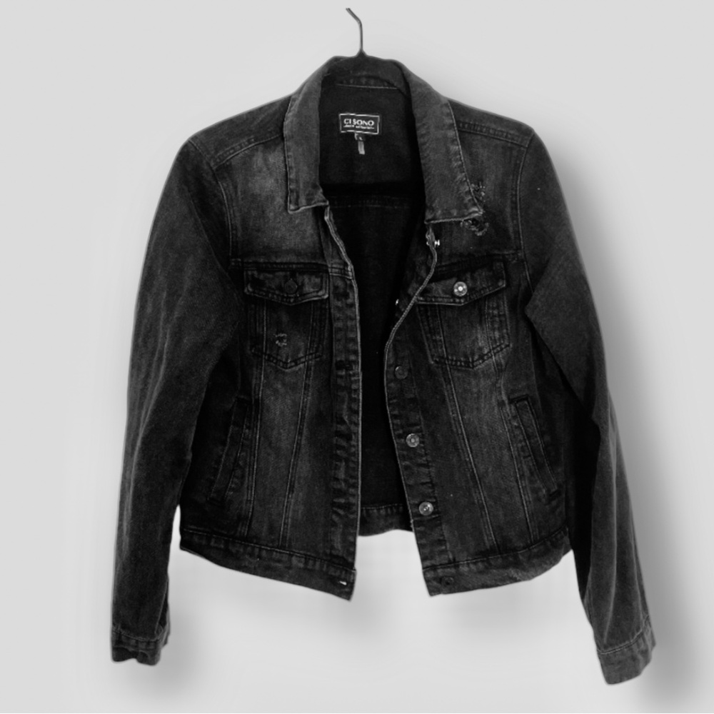 Distressed Denim Jacket Hipster Artsy Grunge Party Rock Jean Trendy Modern Coat